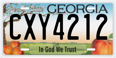 GA license plate CXY4212