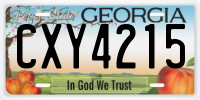 GA license plate CXY4215
