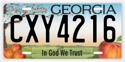 GA license plate CXY4216