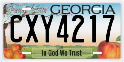 GA license plate CXY4217