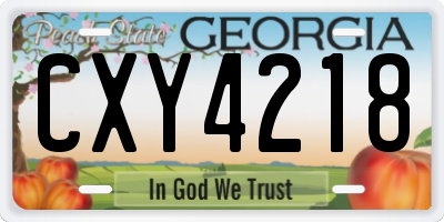 GA license plate CXY4218