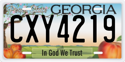 GA license plate CXY4219