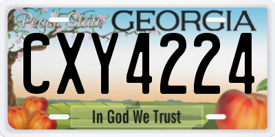GA license plate CXY4224