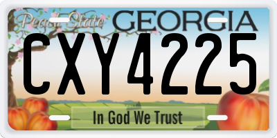 GA license plate CXY4225