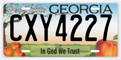 GA license plate CXY4227