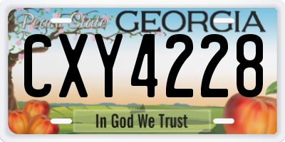 GA license plate CXY4228