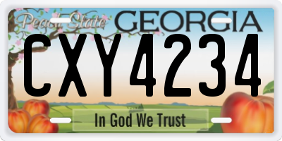 GA license plate CXY4234