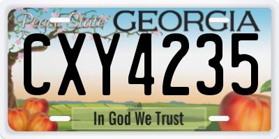 GA license plate CXY4235