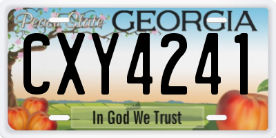 GA license plate CXY4241