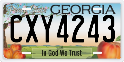GA license plate CXY4243