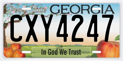 GA license plate CXY4247