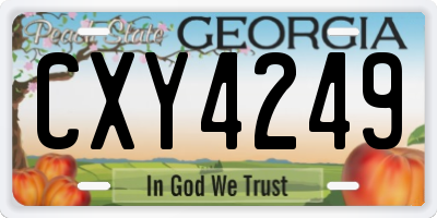 GA license plate CXY4249