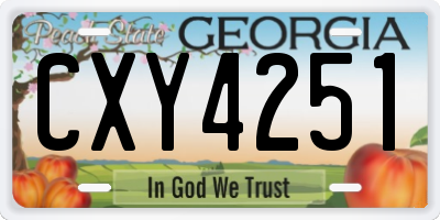 GA license plate CXY4251