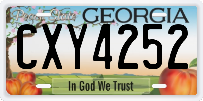 GA license plate CXY4252