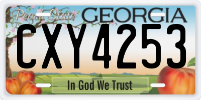 GA license plate CXY4253