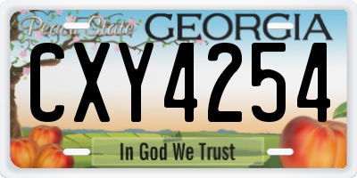 GA license plate CXY4254