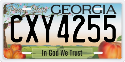 GA license plate CXY4255