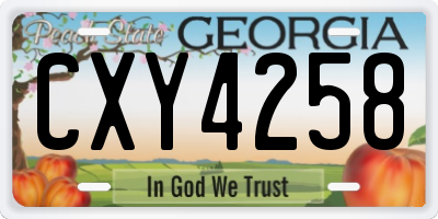 GA license plate CXY4258