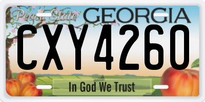 GA license plate CXY4260