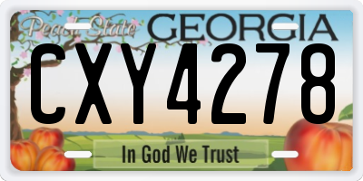 GA license plate CXY4278