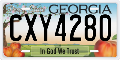 GA license plate CXY4280