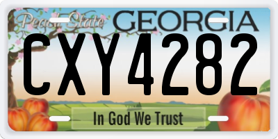 GA license plate CXY4282