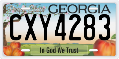 GA license plate CXY4283