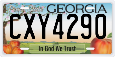 GA license plate CXY4290