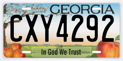 GA license plate CXY4292
