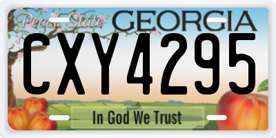 GA license plate CXY4295