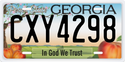 GA license plate CXY4298