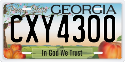 GA license plate CXY4300