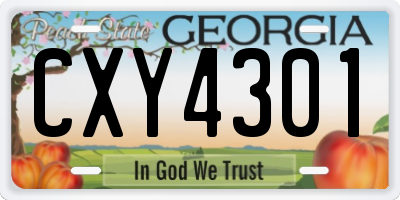 GA license plate CXY4301
