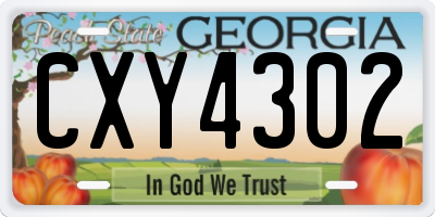 GA license plate CXY4302