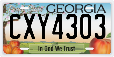 GA license plate CXY4303