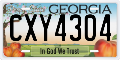 GA license plate CXY4304