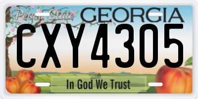 GA license plate CXY4305