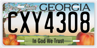 GA license plate CXY4308