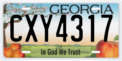 GA license plate CXY4317