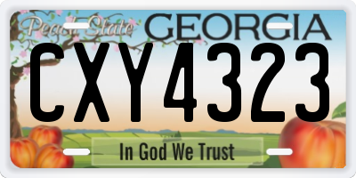 GA license plate CXY4323