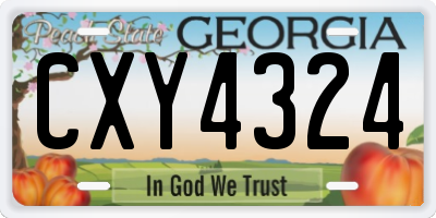 GA license plate CXY4324