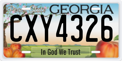 GA license plate CXY4326