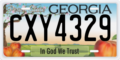GA license plate CXY4329