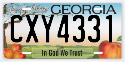 GA license plate CXY4331