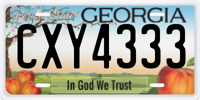 GA license plate CXY4333
