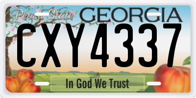 GA license plate CXY4337
