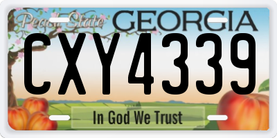 GA license plate CXY4339