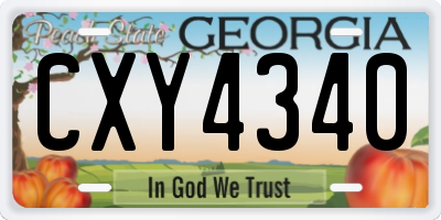 GA license plate CXY4340