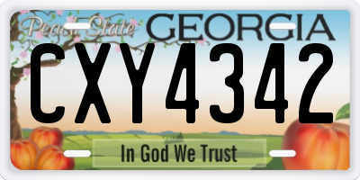 GA license plate CXY4342