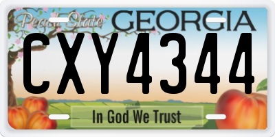GA license plate CXY4344